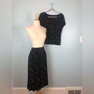 🌼Vintage Slinky Shirt/Skirt Set🌼